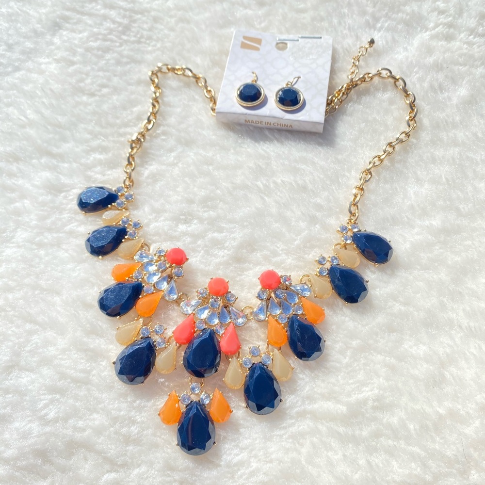 Multicolor Statement Necklace Set